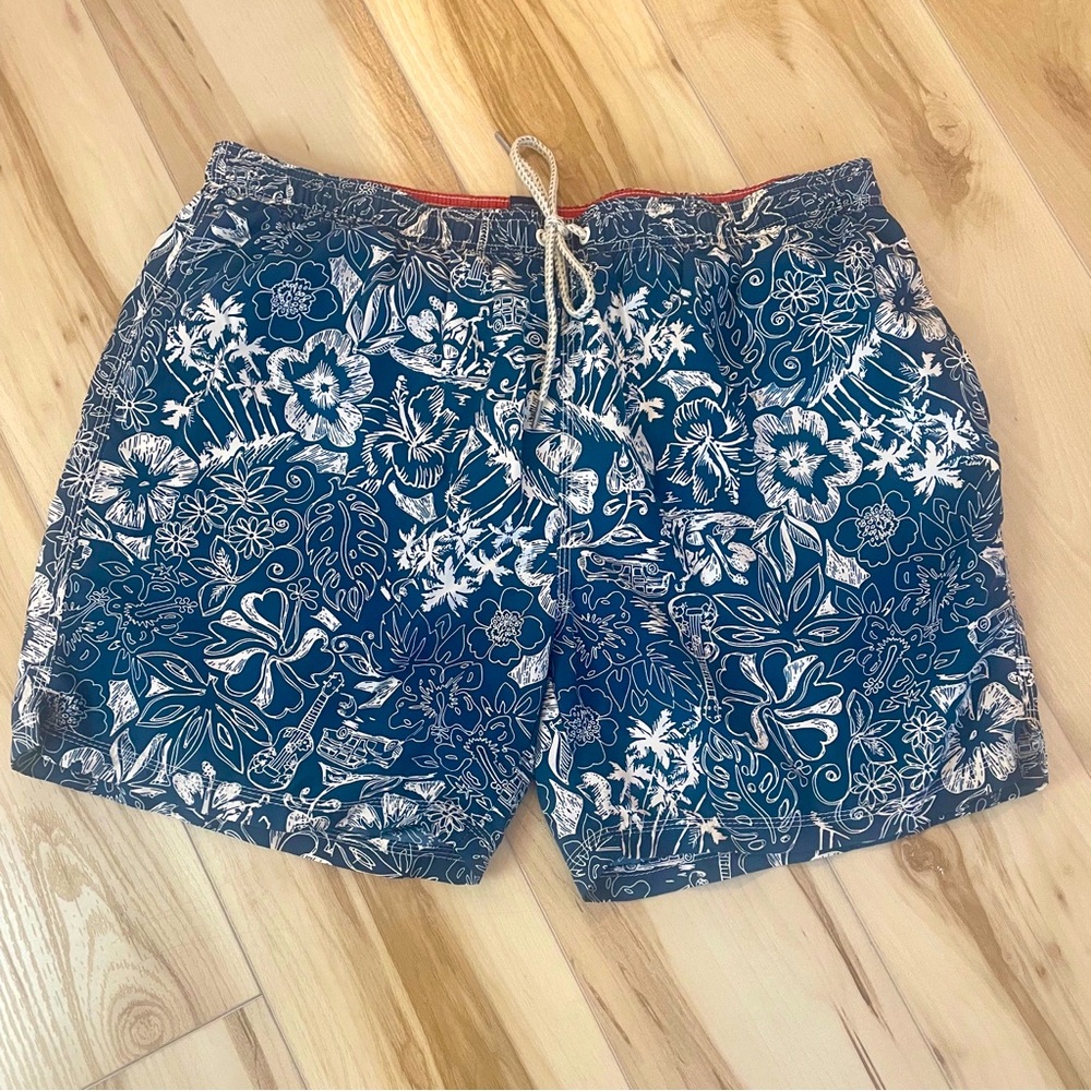 Caribbean Joe Swim Shorts Mens Size XL W36 Hawaiian Short Surf vacation beach